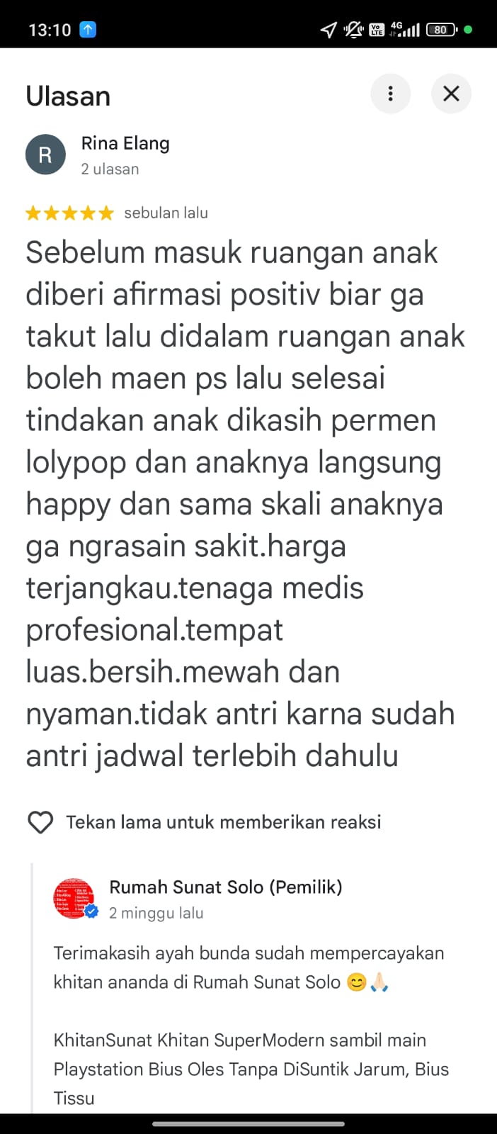 Testimoni pasien Rumah Sunat Solo 8